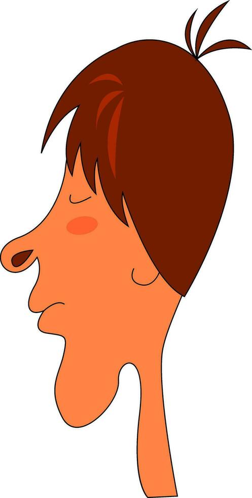 Boy with short hair, vector or color illustration.