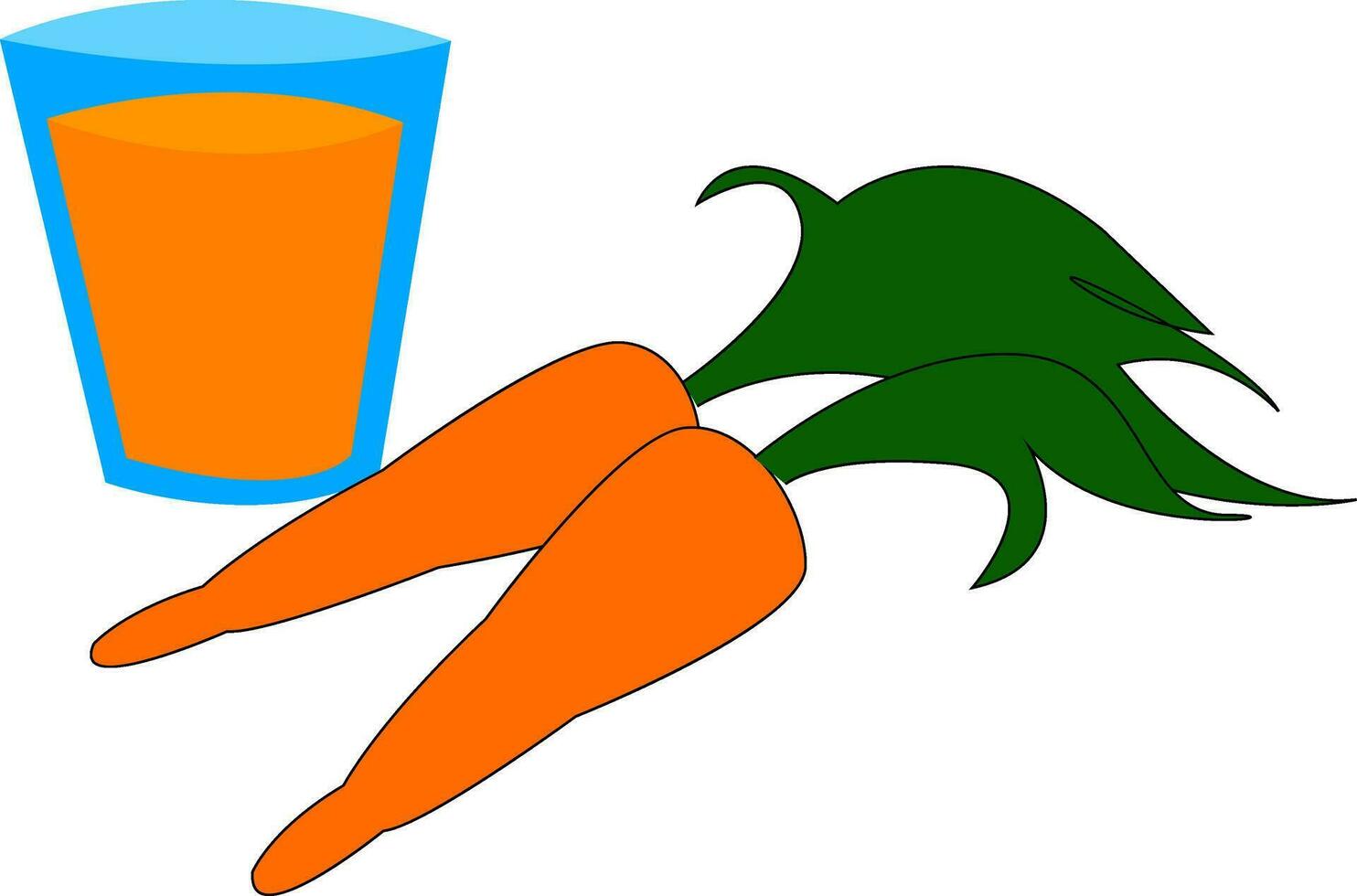Carrot juice, vector or color illustration.