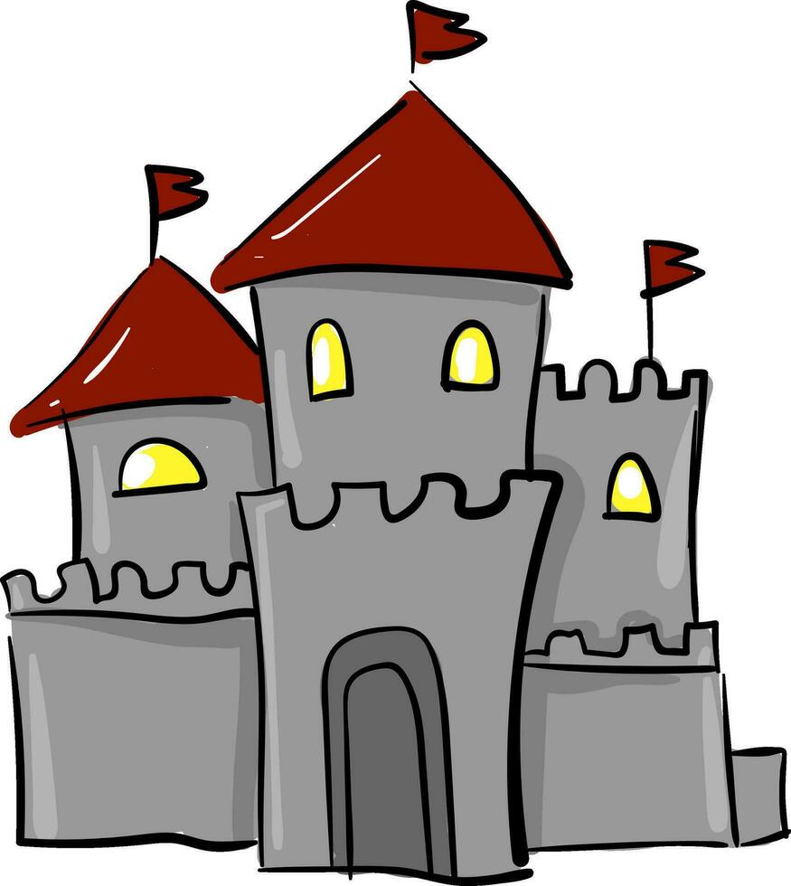 Castle, vector or color illustration.