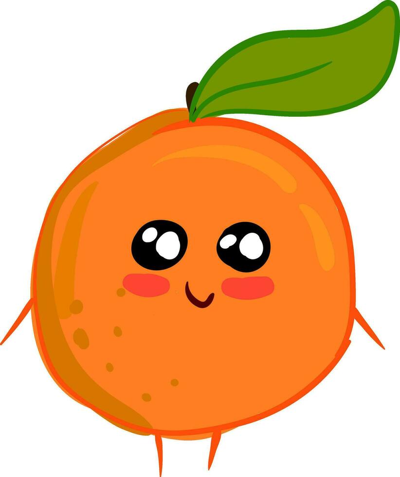 naranja con un hoja ilustración, vector o color ilustración.
