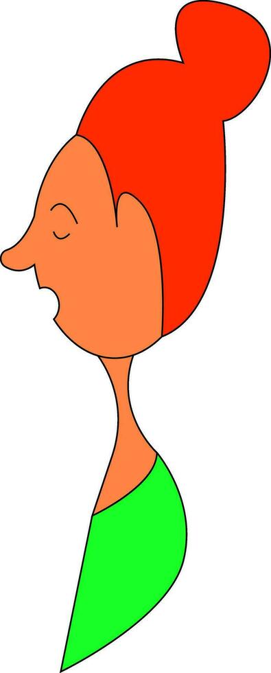 A girl profile, vector or color illustration.