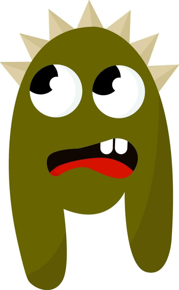 Green monster without hands, vector or color illustration.