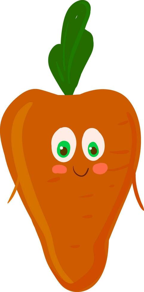 Happy carrot, vector or color illustration.
