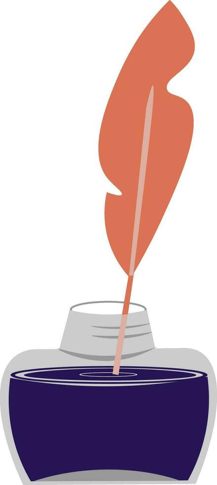 Ink pot, vector or color illustration.