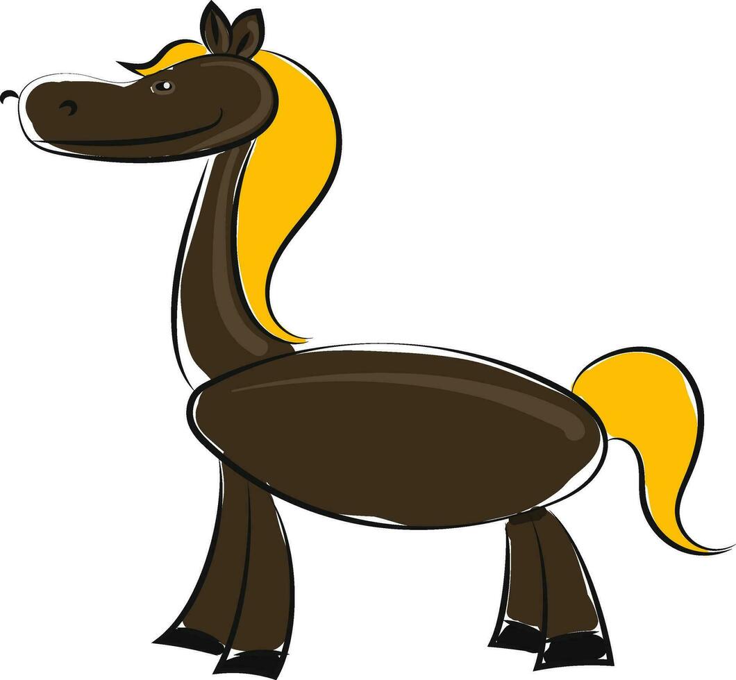 A horse, vector or color illustration.