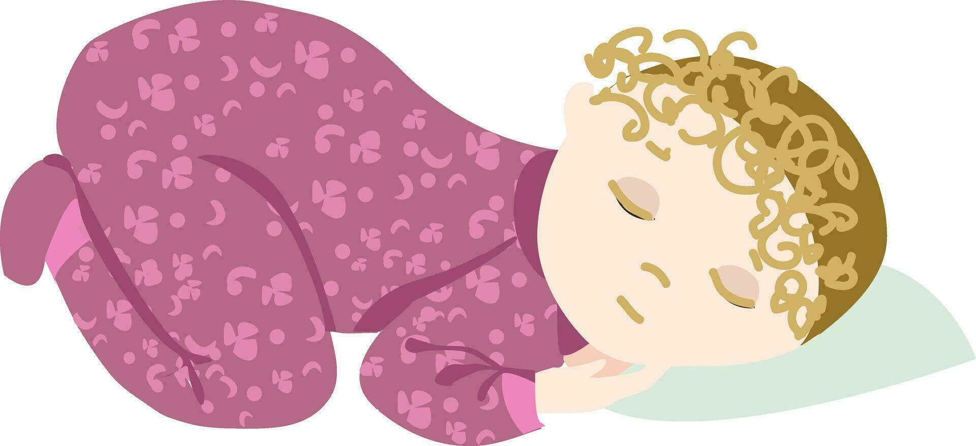 Kid is sleeping, vector or color illustration.