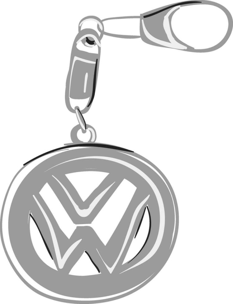 Keychain Volkswagen, vector or color illustration.