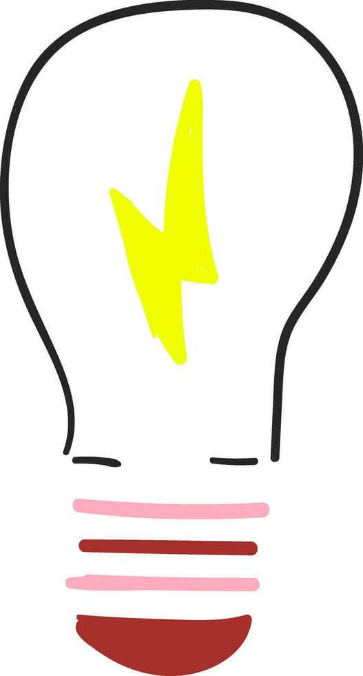 Light bulb cute, vector or color illustration.