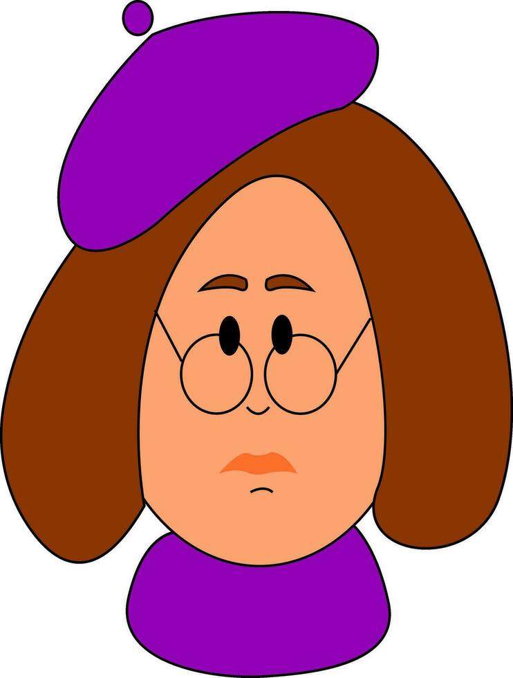 Lilac beret, vector or color illustration.