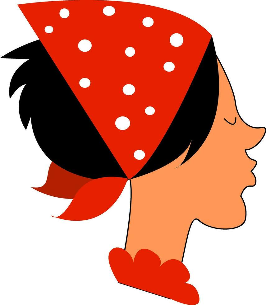 Little profile, vector or color illustration.