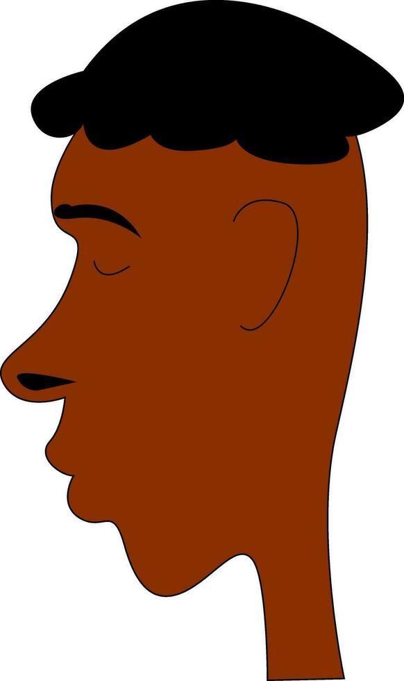 Man profile, vector or color illustration.