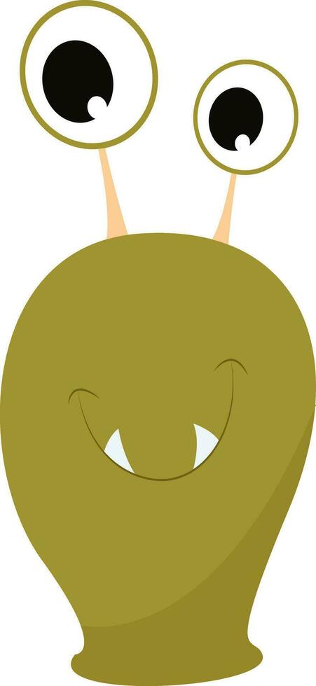 Monster with 2 eyes, vector or color illustration.