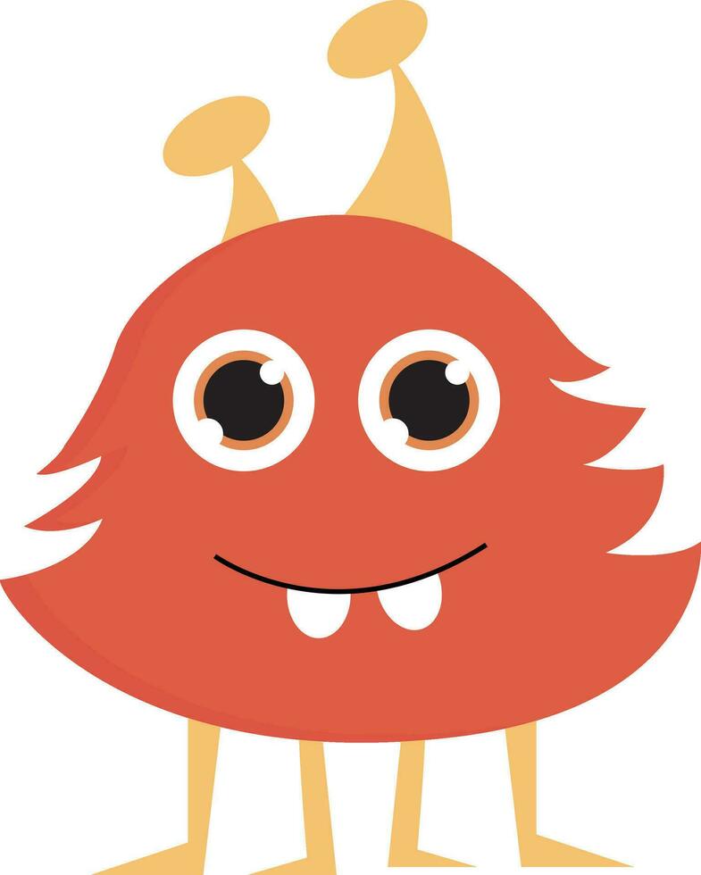 Monster with smile, vector or color illustration.