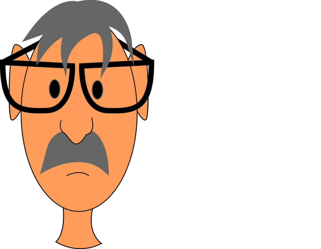 Old man in glasses, vector or color illustration.