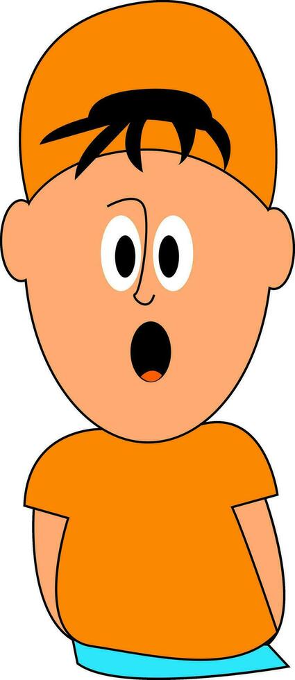 Orange hat, vector or color illustration.