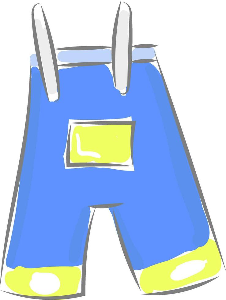 Overalls, vector or color illustration.