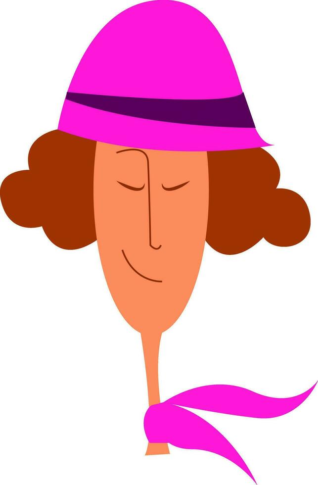 Pink hat, vector or color illustration.