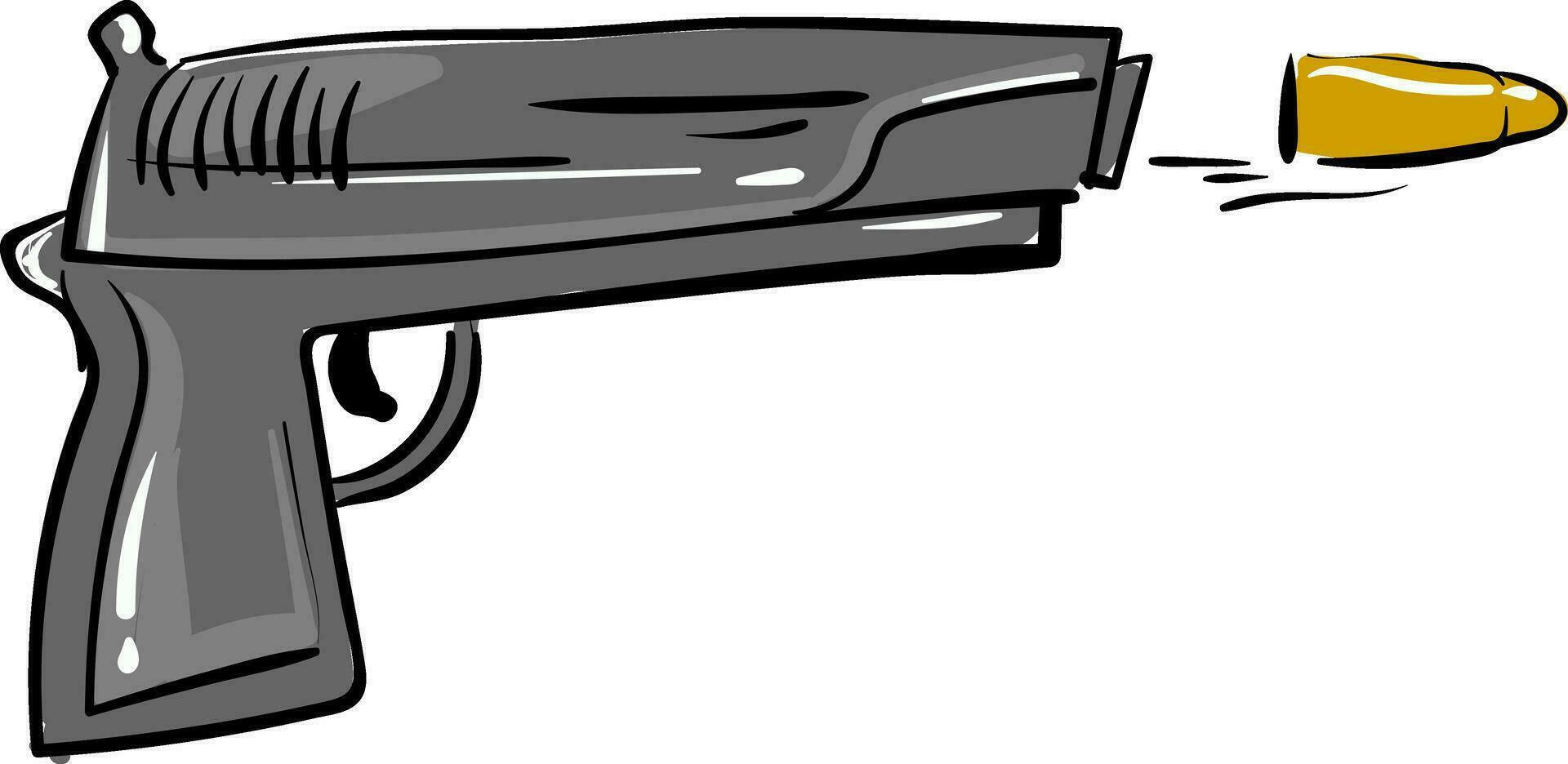 pistola bala, vector o color ilustración.