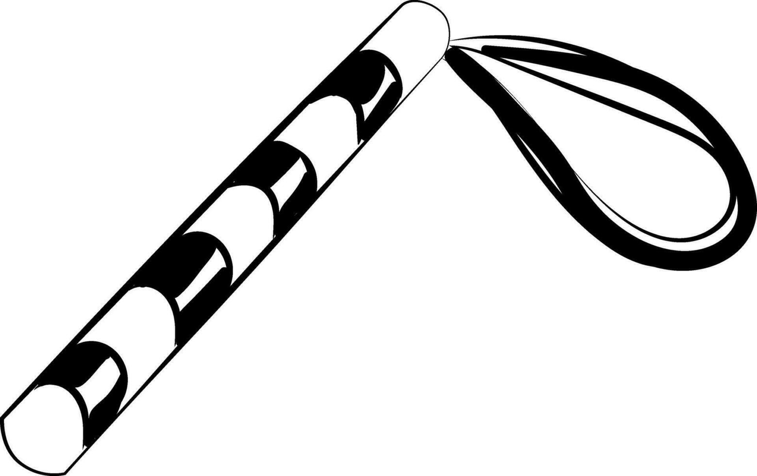 Policeman's stick, vector or color illustration.