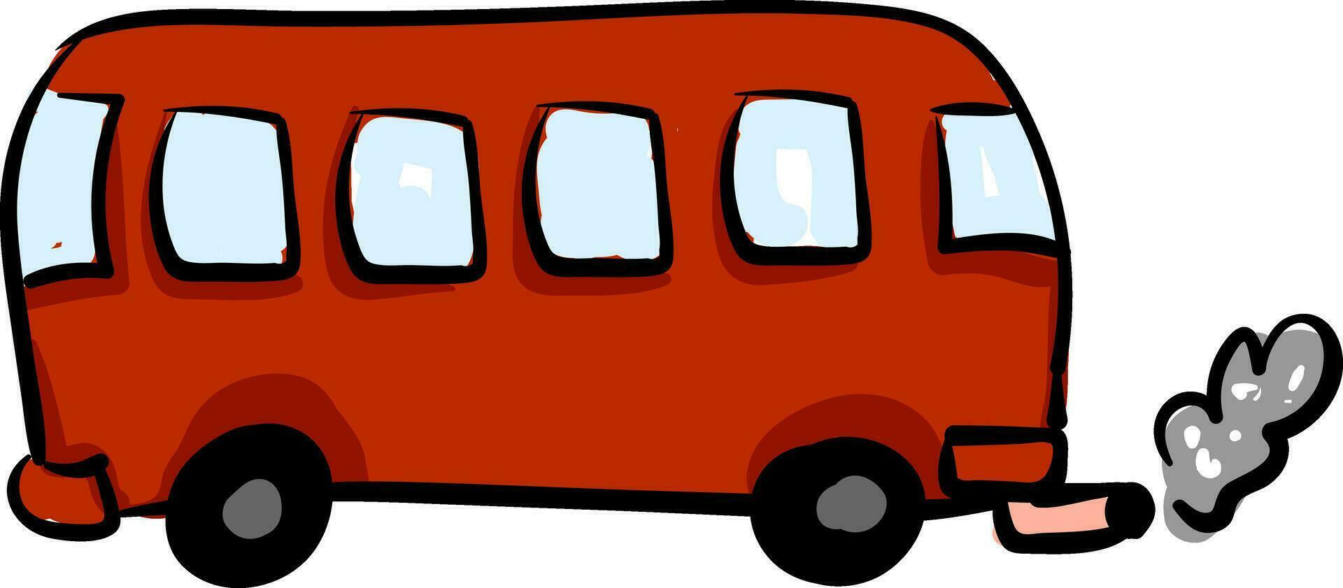 rojo autobus, vector o color ilustración.
