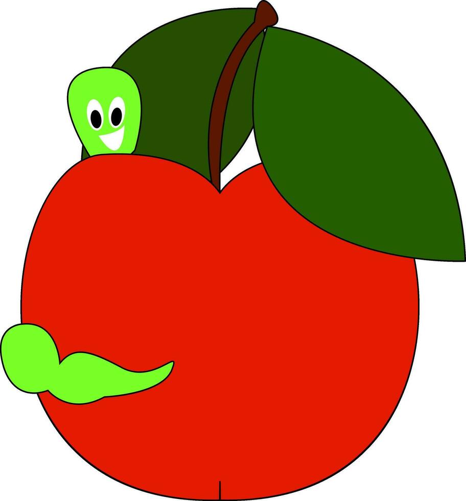 Red apple, vector or color illustration.