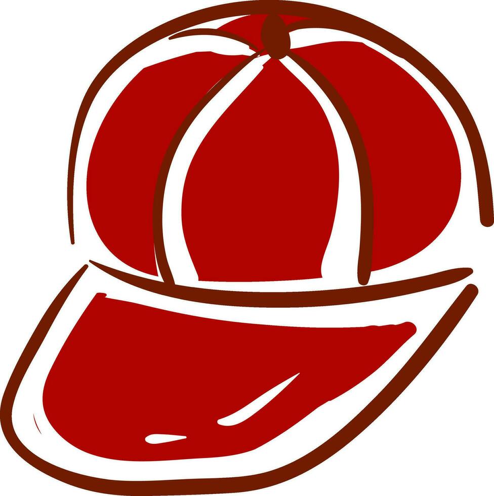 Red cap, vector or color illustration.