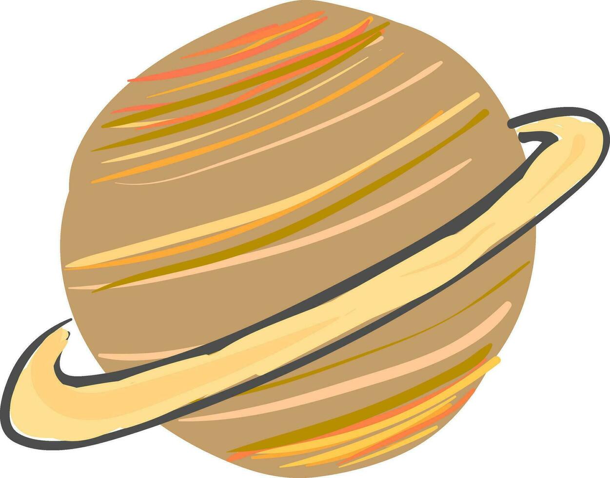 Saturn 2 planet, vector or color illustration.