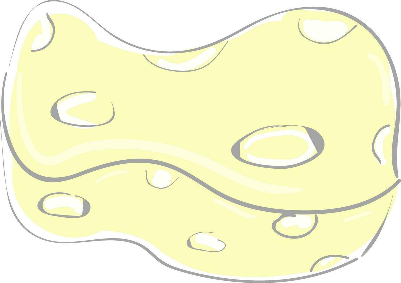 Yellow-color pencil drawing of a sponge to be used for washing utensils, vector or color illustration.