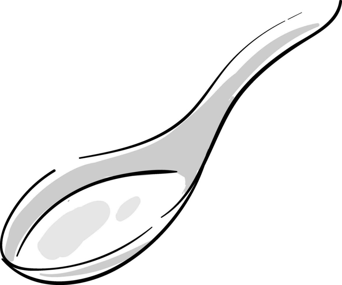 Sketch of a ceramic soup spoon, vector or color illustration.