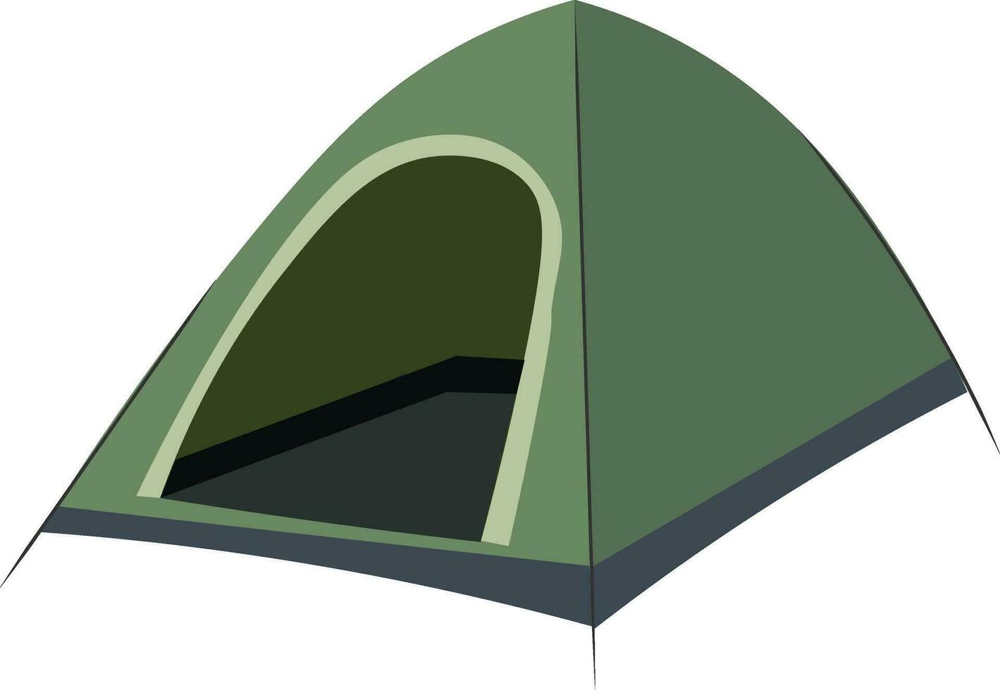 Outdoor camping tent sunshade canopy single item, vector or color illustration.