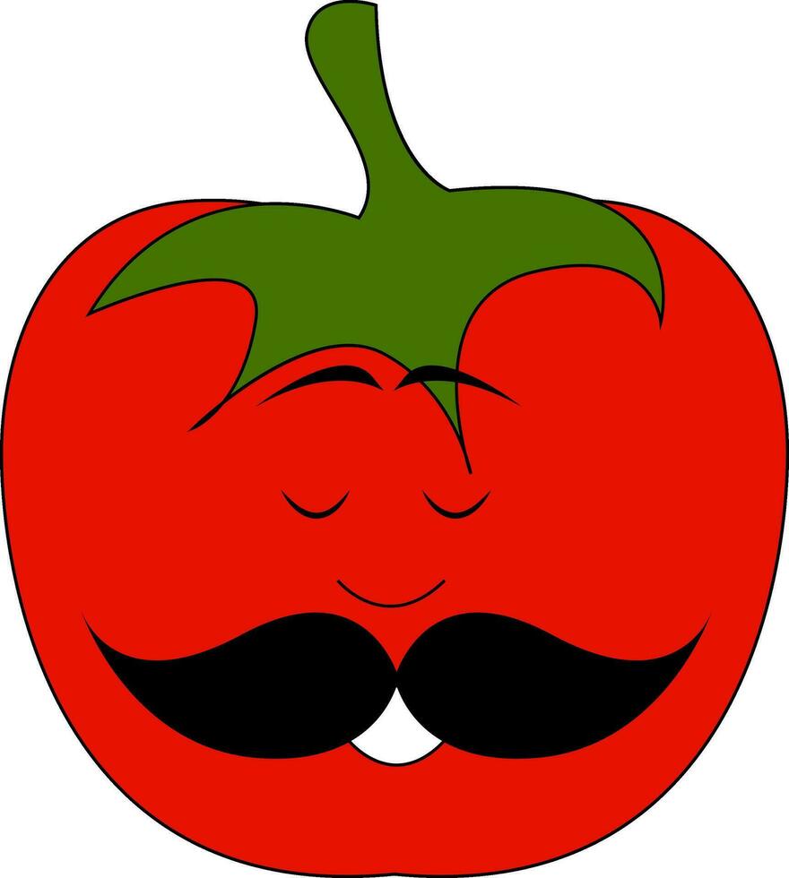 Emoji of a crazy man tomato, vector or color illustration.