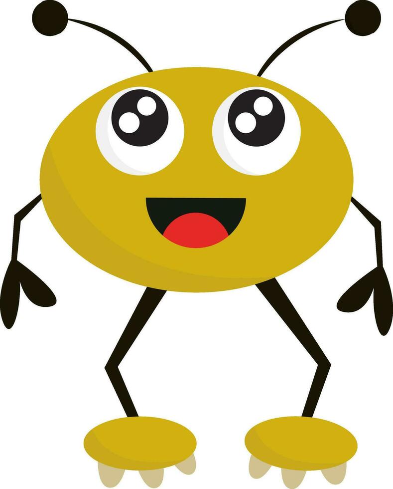 clipart de un contento amarillo monstruo, vector o color ilustración.