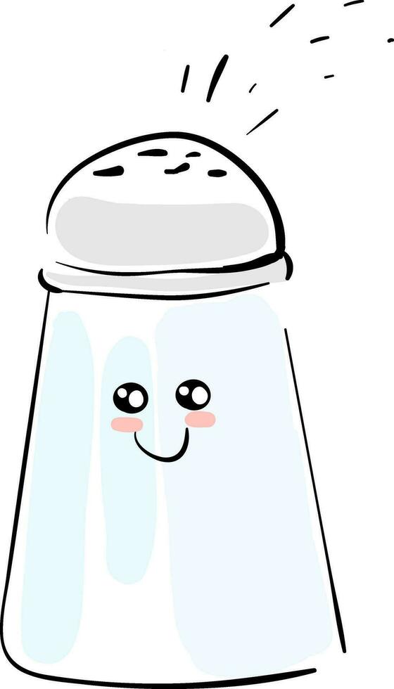 Emoji of a cute salt shaker vector or color illustration
