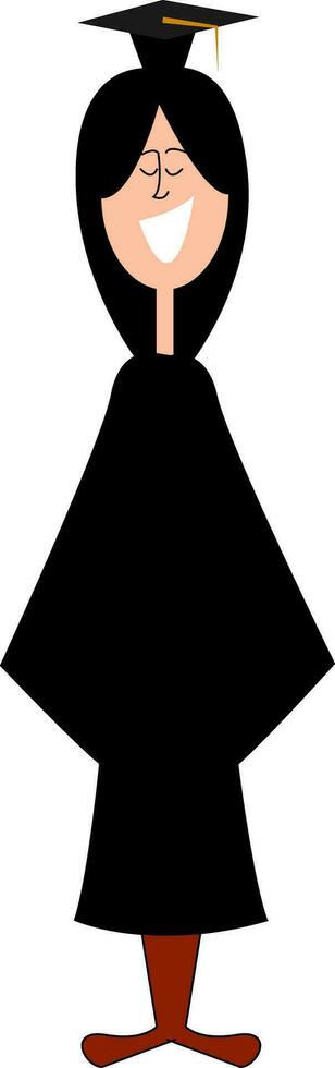 clipart de un estudiante en negro graduación vestido y capucha vector o color ilustración