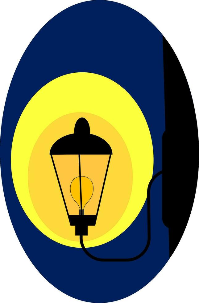 A street light set on isolated blue-colored background vector or color illustration