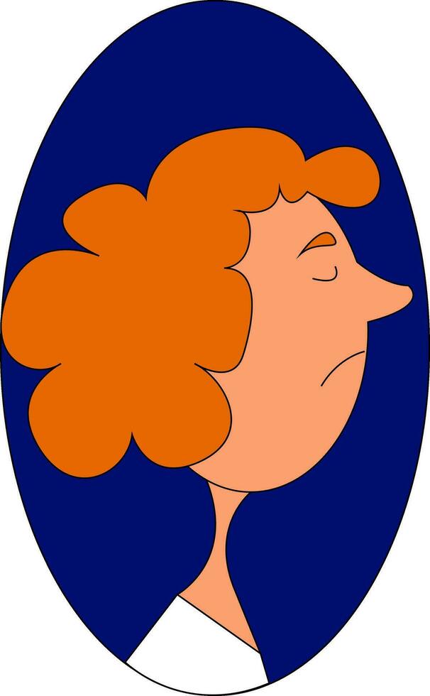 retrato de el perfil de un niña terminado azul antecedentes visto desde el lado vector o color ilustración