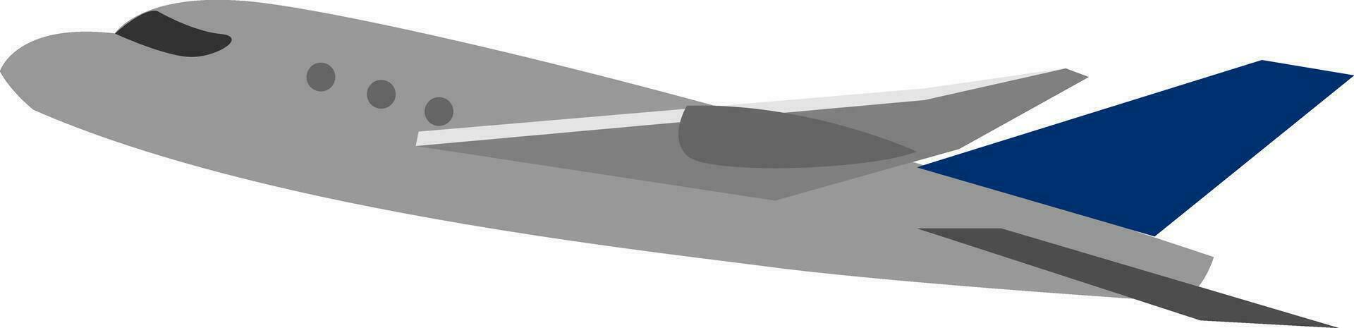 Grey-colored aircraft vector or color illustration
