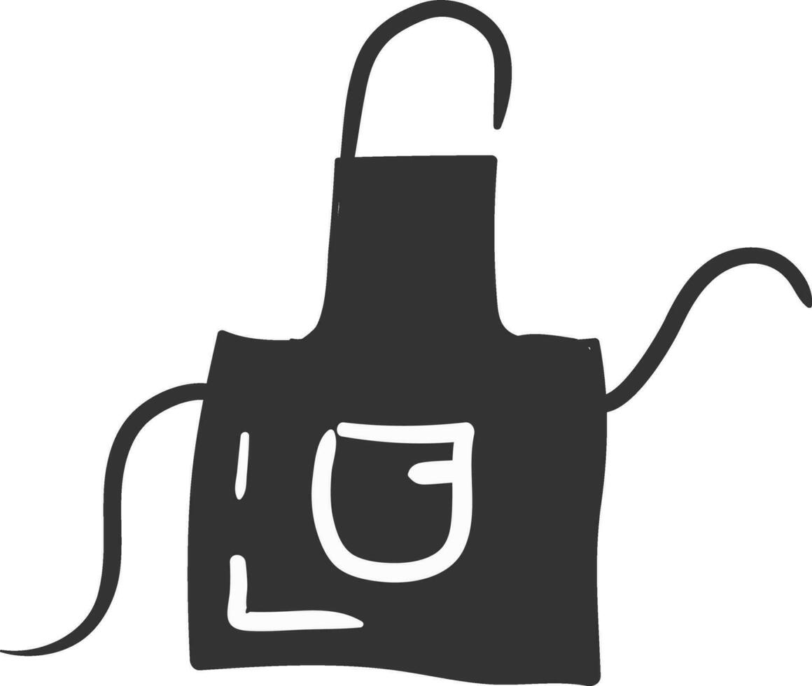 Clipart of a black-colored apron vector or color illustration