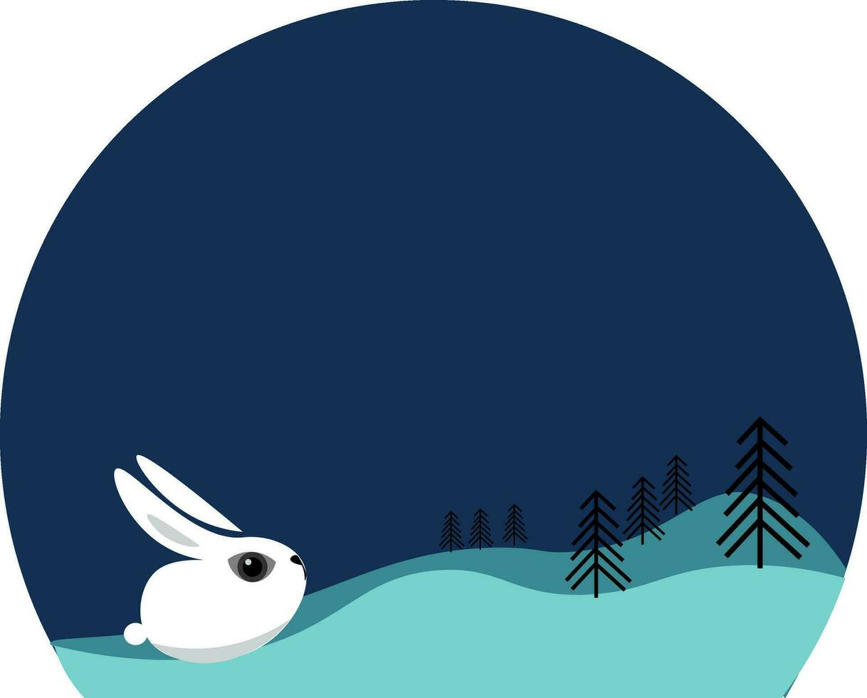 Clipart of a beautiful white-colored arctic hare vector or color illustration