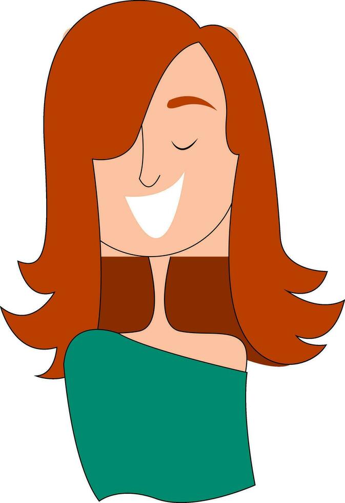 Clipart of a girl having a big smile on her face vector or color illustration