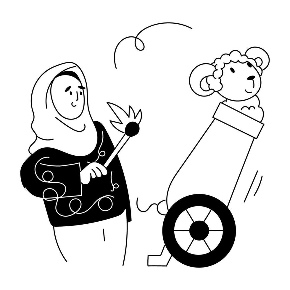 Trendy Firing Cannon vector