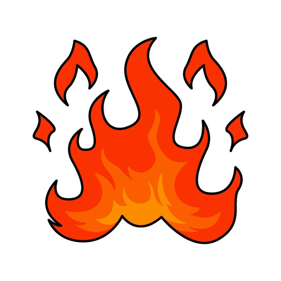 ilustración de fuego caliente vector