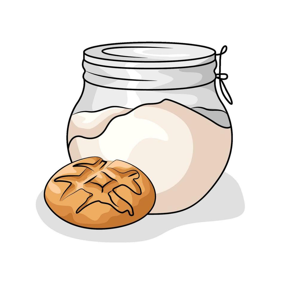 harina un pan con Pastelería ilustración vector