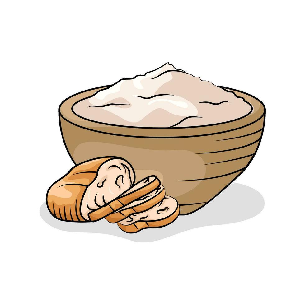 flour bread with bread illustration vector