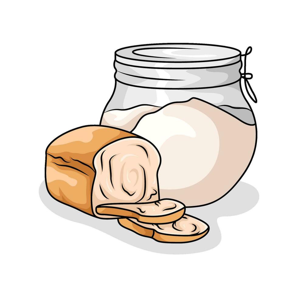 flour bread with bread illustration vector