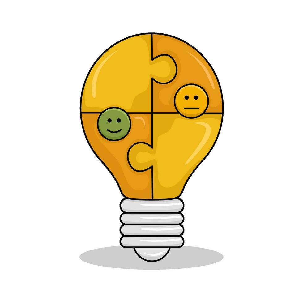 feedback emoji in lamp bulb illustration vector