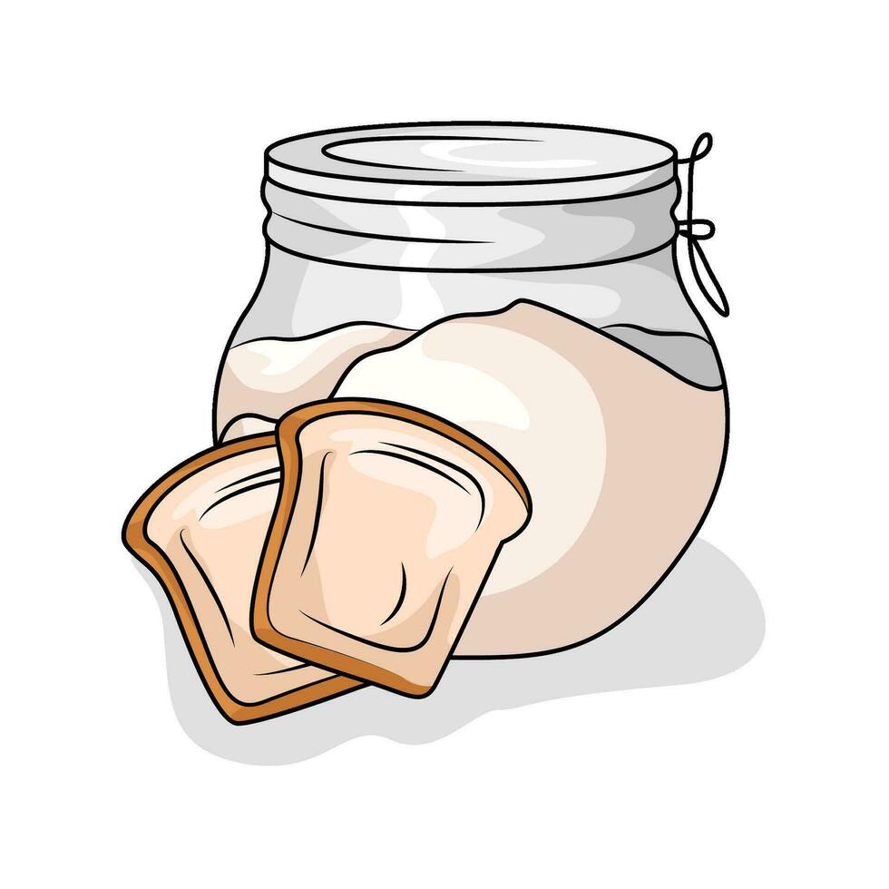 flour bread with bread illustration vector