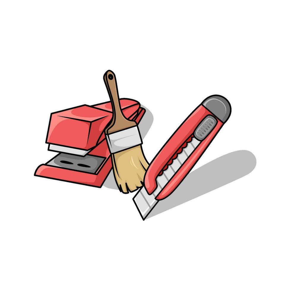 cutter, brush painting with stapler illustration 34515436 Vector Art at