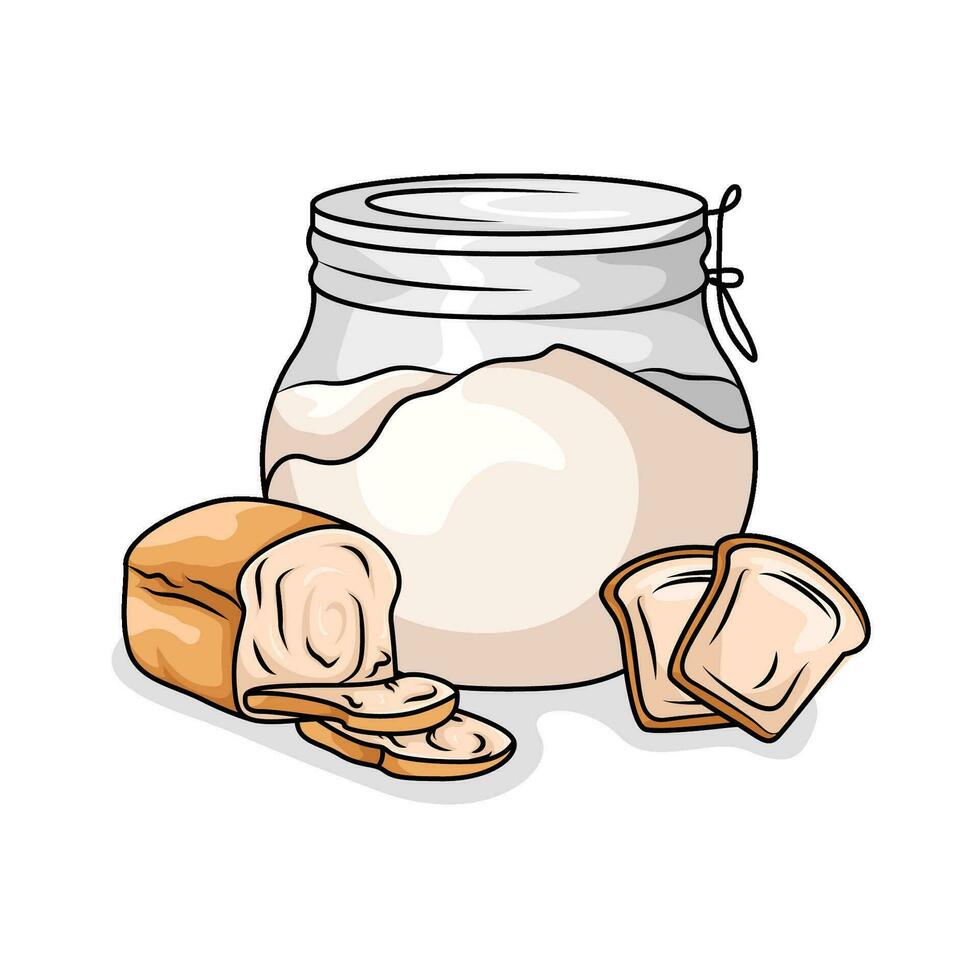 harina un pan con un pan ilustración vector