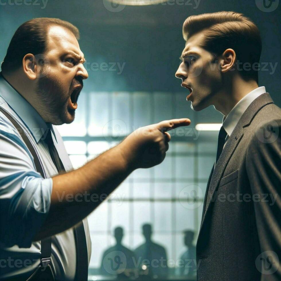Ai generative angru boss yelling at employee in the office photo